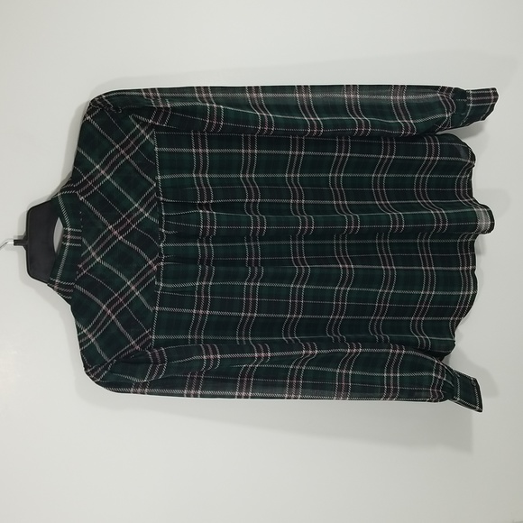 {Ann Taylor} Plaid Sheer Sleeve Shirt Size Small - Picture 5 of 16